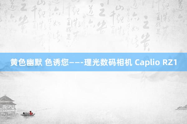 黄色幽默 色诱您――-理光数码相机 Caplio RZ1